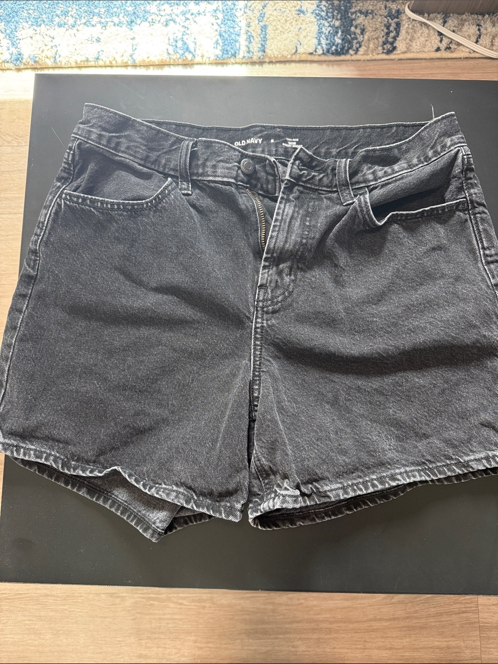 Old Navy Washed Black High-Rise Denim Shorts